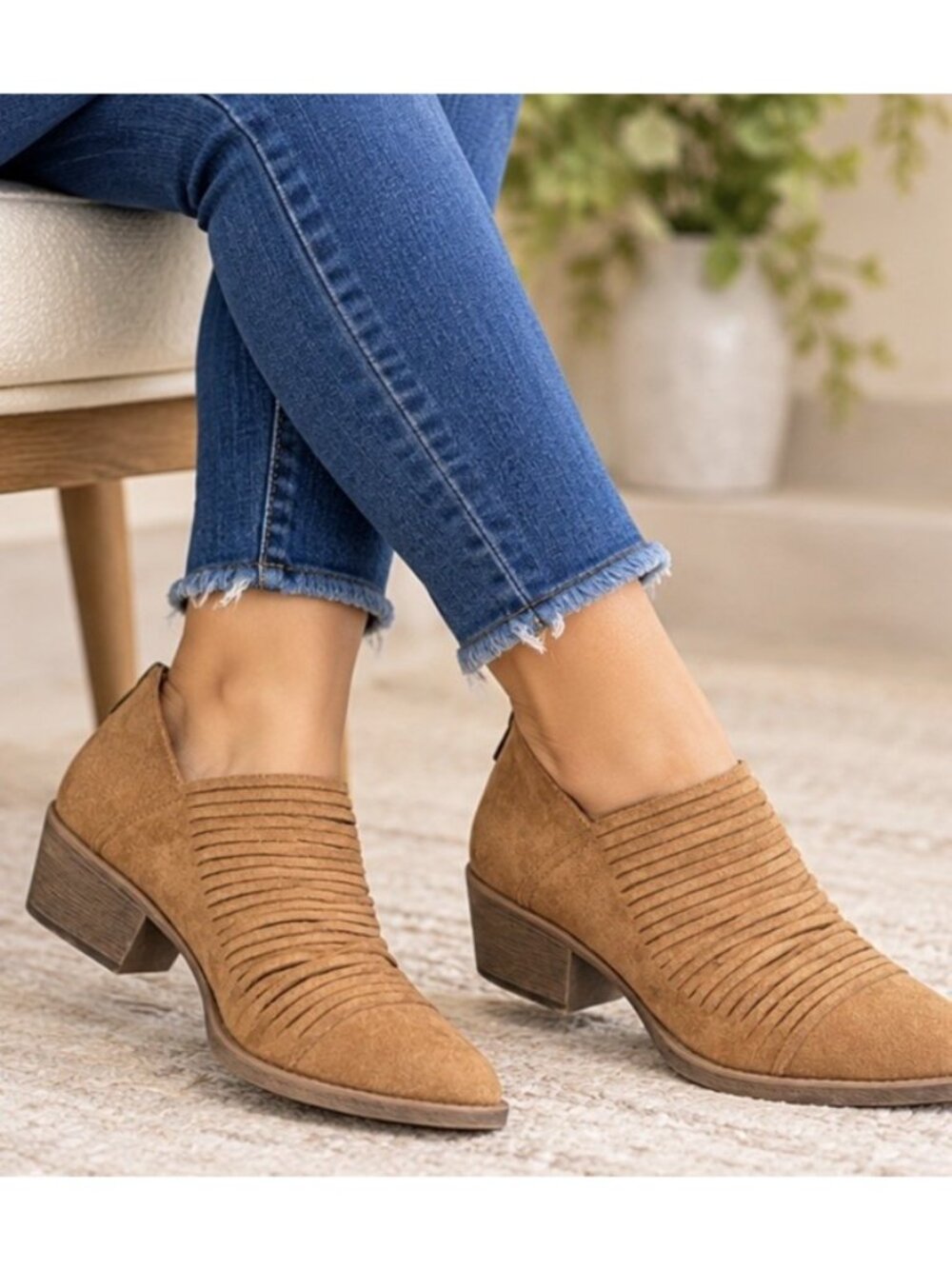 Coconuts By Matisse Powell 7.5M Brown Split Ankle Cut Out Booties Vegan Leather
